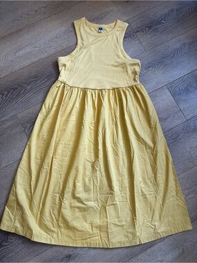 Old Navy Yellow Sleeveless Midi Dress